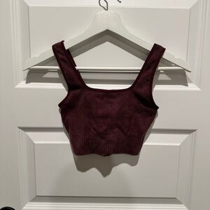 JoyLab Maroon Ribbed Tank Top